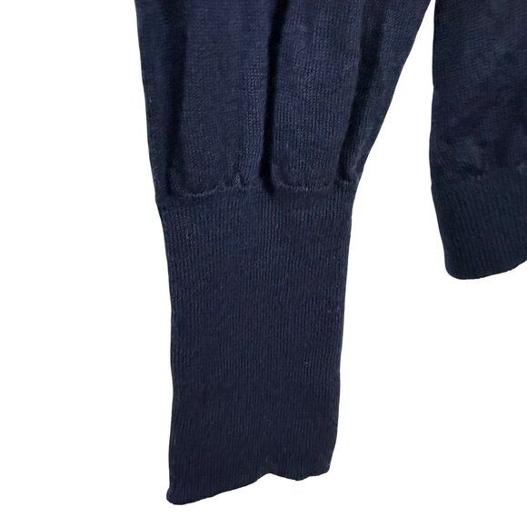 J.Crew Halle Crewneck Merino Wool Sweater Navy Blue Size L - Picture 2 of 7